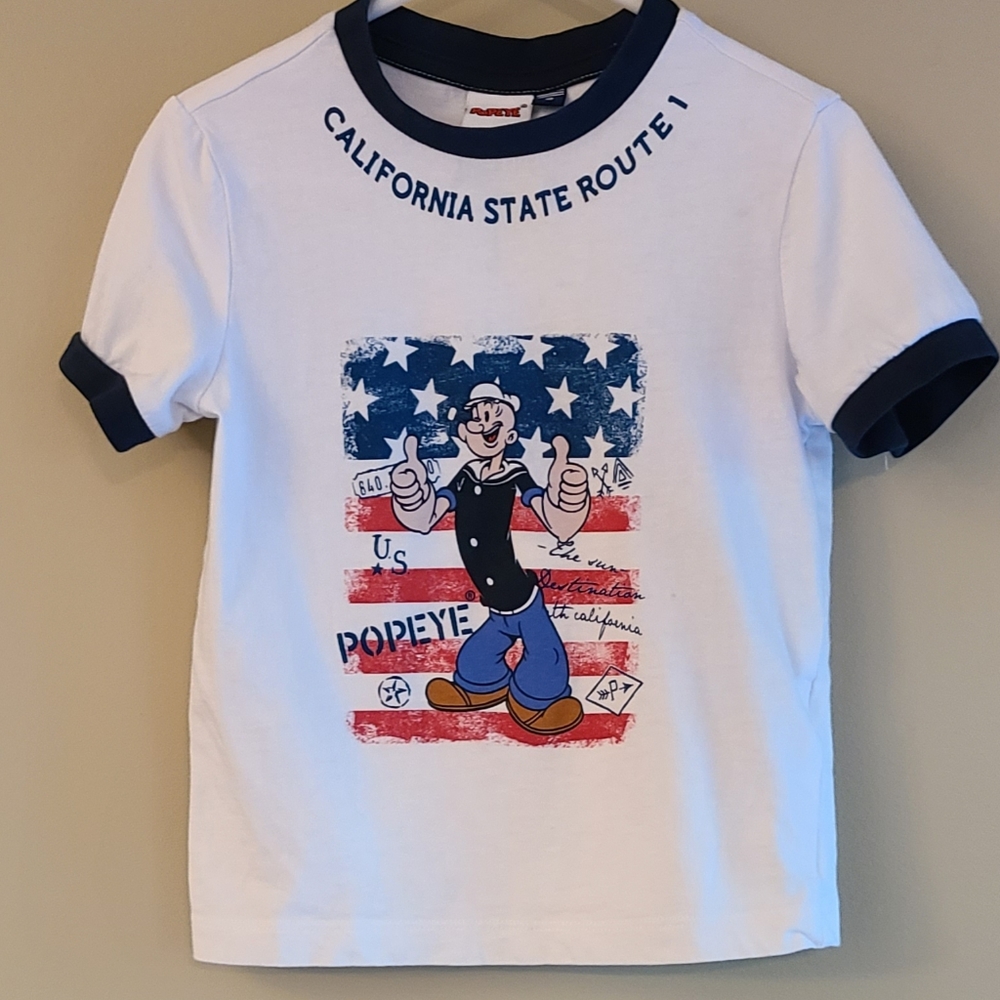 Popeye red, white & blue short sleeved tee shirt